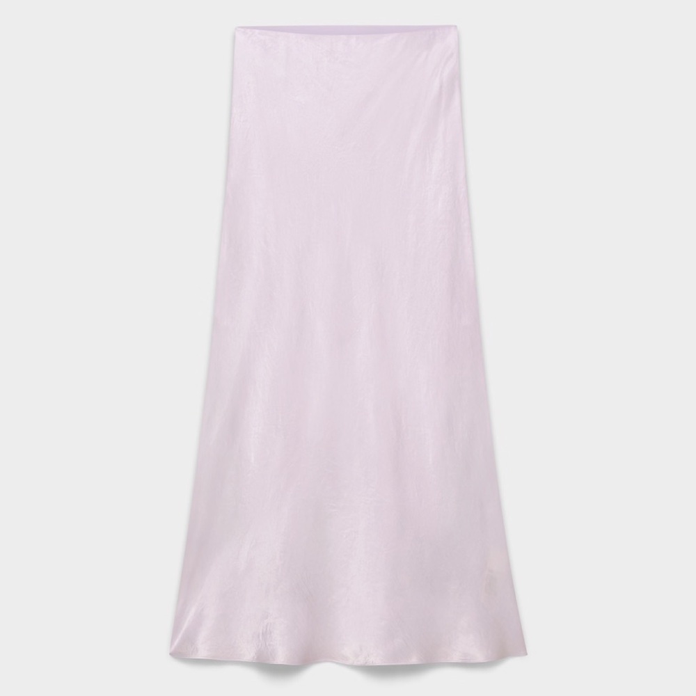 aritzia babaton satin slip maxi skirt in field lavender
